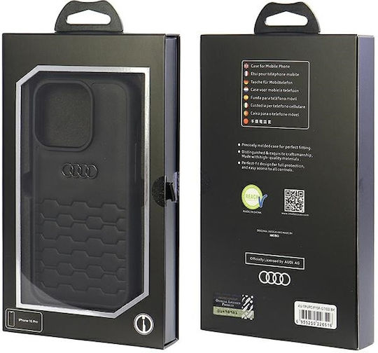 Audi Umschlag Rückseite Kunststoff Schwarz (iPhone 15 Pro)