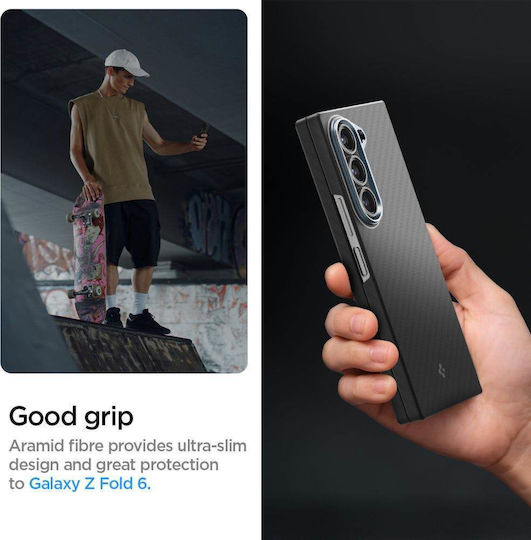 Spigen Airskin Umschlag Rückseite Aramid Fiber 0.9mm Schwarz (Galaxy Z Fold6)
