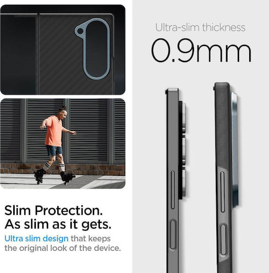 Spigen Airskin Umschlag Rückseite Aramid Fiber 0.9mm Schwarz (Galaxy Z Fold6)