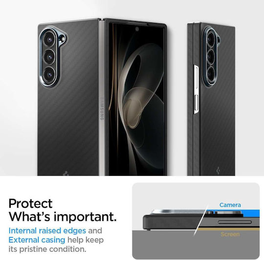 Spigen Airskin Umschlag Rückseite Aramid Fiber 0.9mm Schwarz (Galaxy Z Fold6)