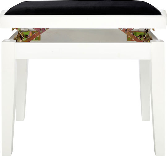 Gewa Deluxe Σκαμπό Πιάνου Ρυθμιζόμενο Satin White Μ52xΠ30xΥ48-57cm