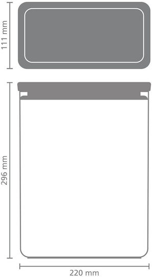 Brabantia Кутия за Обща Употреба с Капак Пластмасова Сива 5400ml