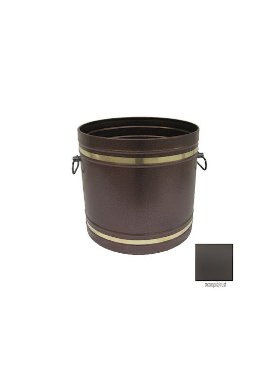Gtmed 600 Μεταλλικό Καλάθι Αποθήκευσης Ξύλων 38x38x33cm Σκουρία