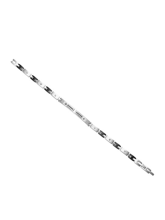 Police Men's Steel Bracelet with Zircon 20.5cm