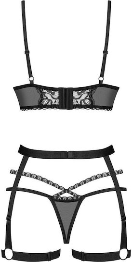 Obsessive Blomentis Sexy Dessous-Set Schwarz