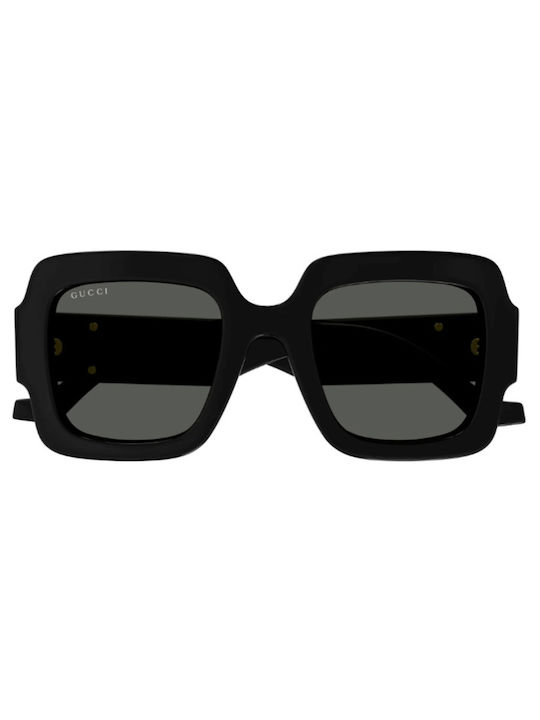 Gucci Ochelari De Soare Pentru Femei Cu Ramă Neagră Din Plastic Și Lentile Gri GG1547S 001