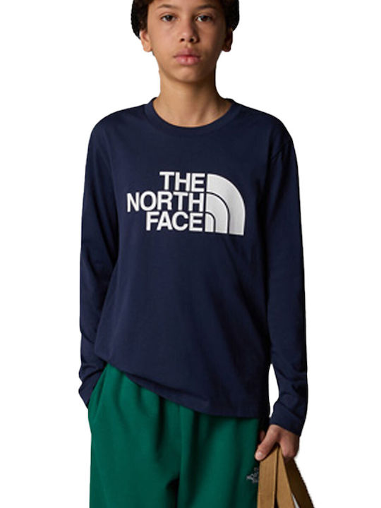 Kids' Shirt Long Sleeve Navy Blue Easy