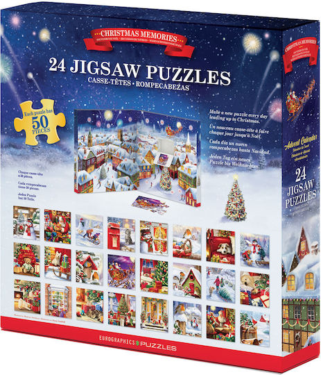 Calendar de Advent Amintiri de Crăciun 24 Puzzle-uri 50 Piese