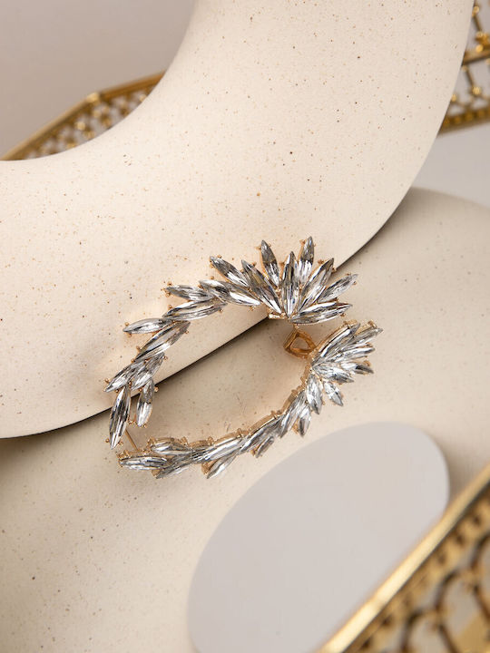 Ear Cuff Κρύσταλλα Χρυσό Χρυσό