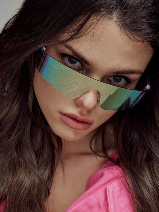 Ducale Unisex Sunglasses with Plastic Frame Purple/Mirror Pink 20902-02