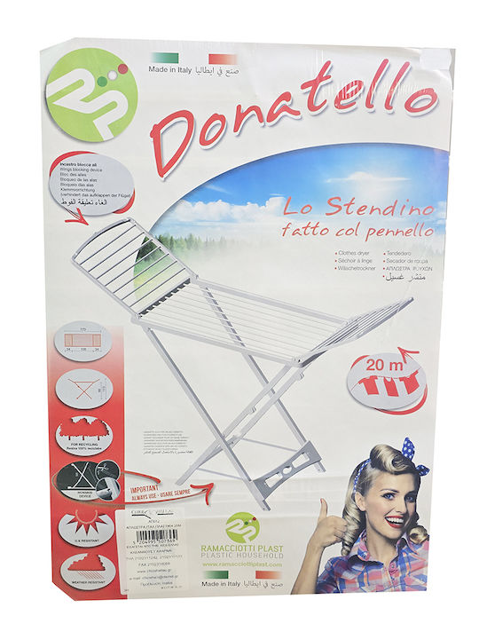 Chios Hellas Plastic Folding Floor Clothes Drying Rack with Hanging Length 20m