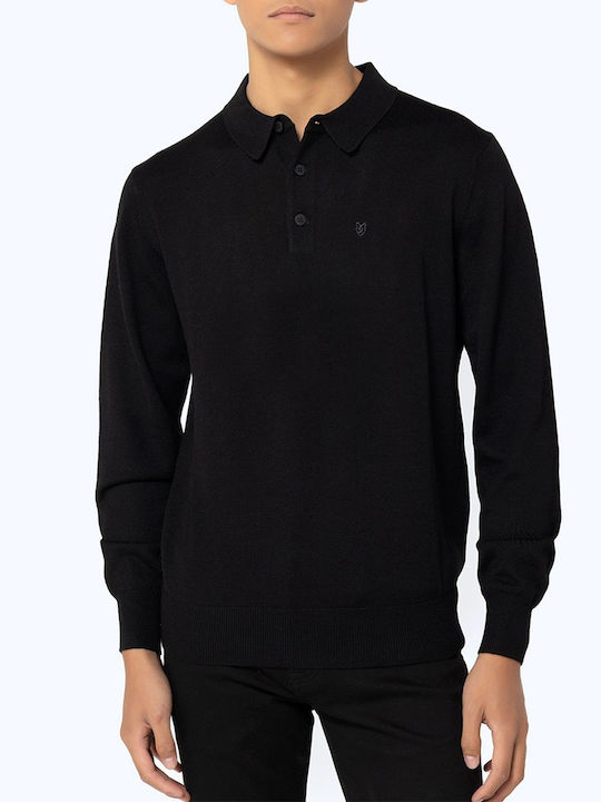 The Bostonians Polo Long Sleeve Sweater Black