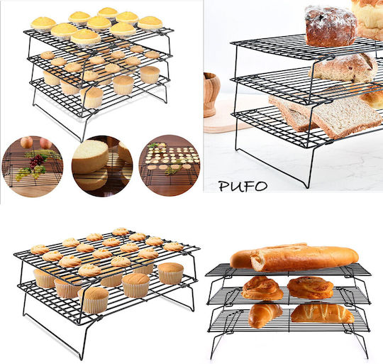Metallic Support Legs Kitchen Ideal Cooling Cakes Donuts Cake Layers Cookies Biscuits Tiered Model 40 X 25 Cm