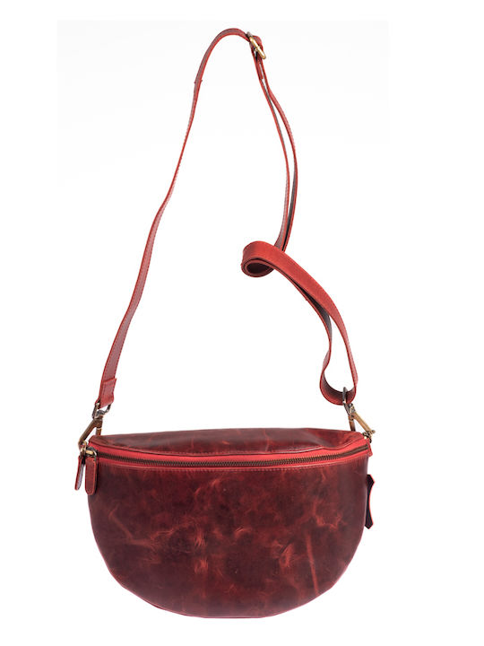Leather Waist Bag Red