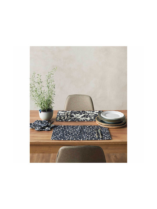 Kentia Loft Fusion 252 Σουπλά Υφασμάτινο Μαύρο 50x35cm 2τμχ