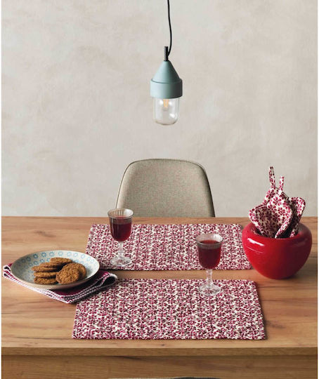 Kentia Fabric Placemats Loft Fusion 253 Red 50x35cm 2pcs