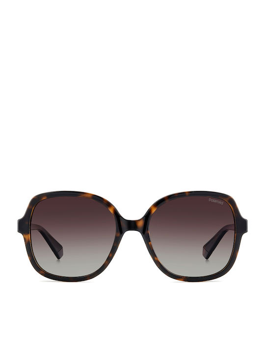 Polaroid Women's Sunglasses with Brown Tartaruga Plastic Frame and Brown Gradient Polarized Lens PLD4177/S/X 086/LA