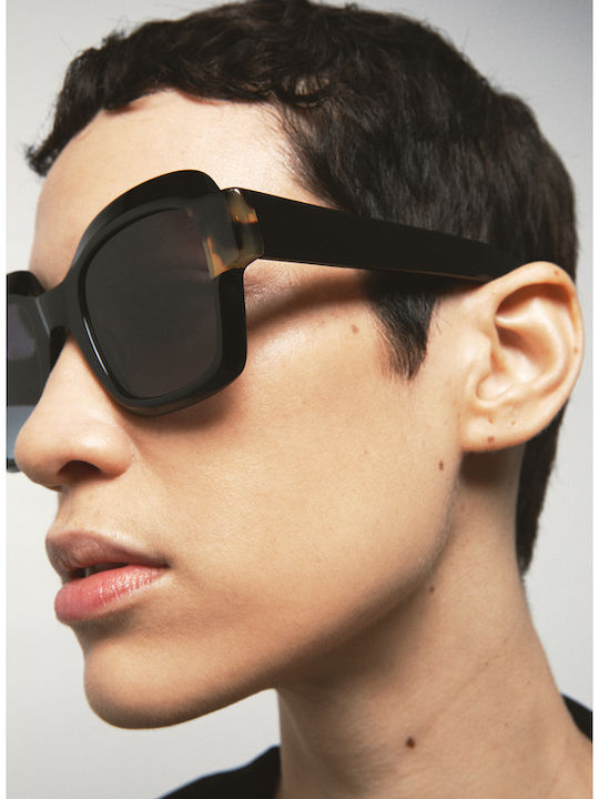 Kaleos Women's Sunglasses with Black Plastic Frame and Black Lens Lynn 1