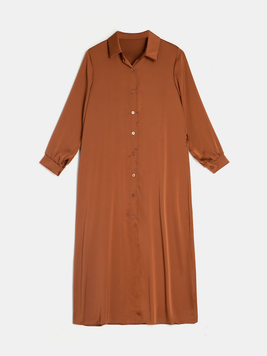 Shirt Dress Brown Belt Brown