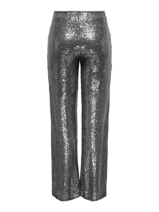 Only Women's Fabric Trousers Silver