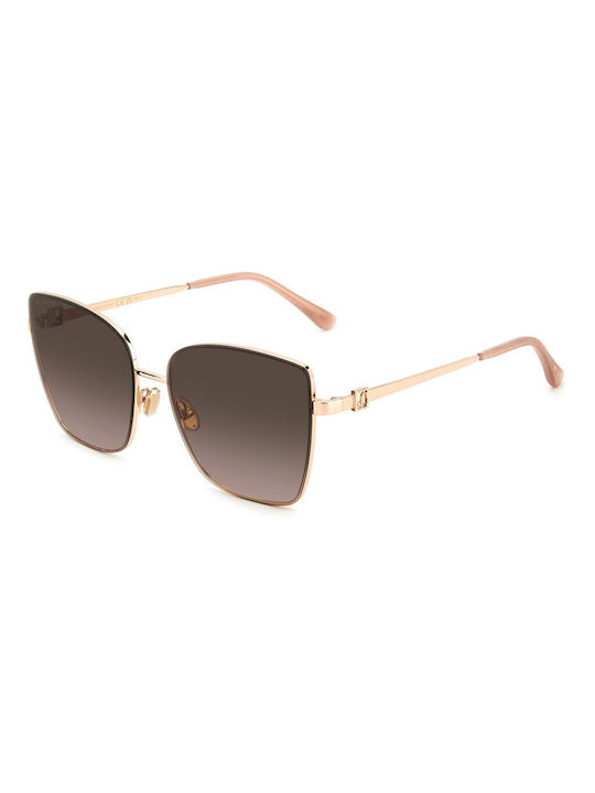 Jimmy Choo Women's Sunglasses with Rose Gold Metal Frame and Brown Gradient Lens