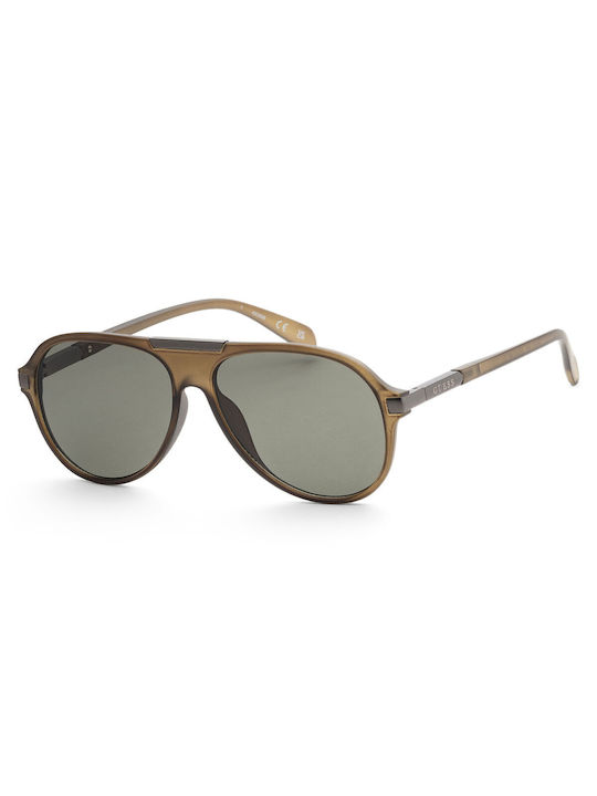 Guess Sunglasses with Brown Plastic Frame and Green Lens GF0237 97N