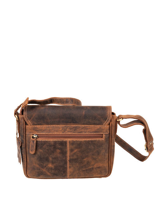 Leder Damentasche Schultertasche Braun