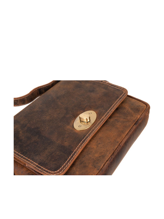 Leder Damentasche Schultertasche Braun