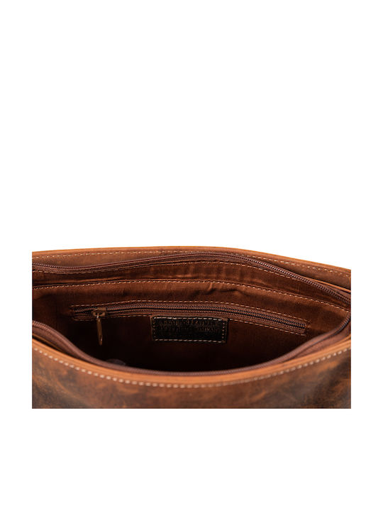 Leder Damentasche Schultertasche Braun