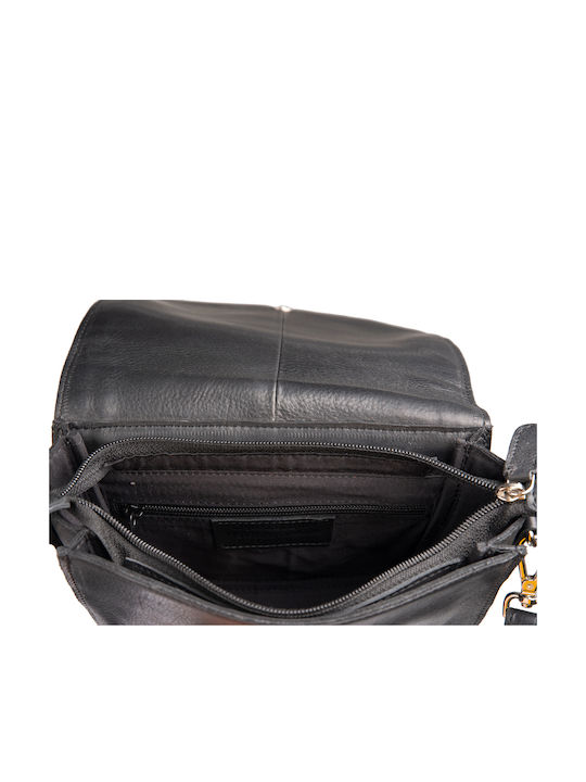 Leder Damentasche Schultertasche Schwarz