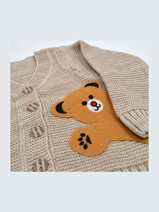 Kids Cardigan Knitted Beige