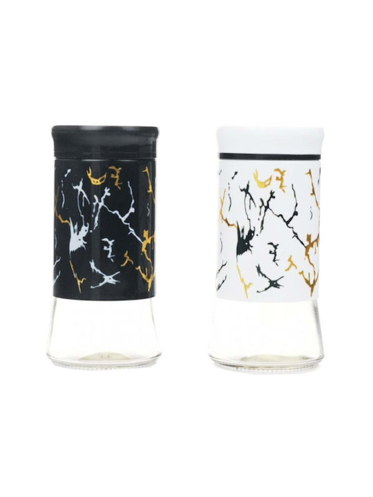 Salt Pepper Shaker Set Pufo Elegant 11 Cm White Black