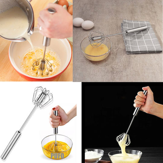 Semi-automatic Whisking Stick Pufo Made Stainless Steel Manual Operation Frothing Mixing 31 Cm
