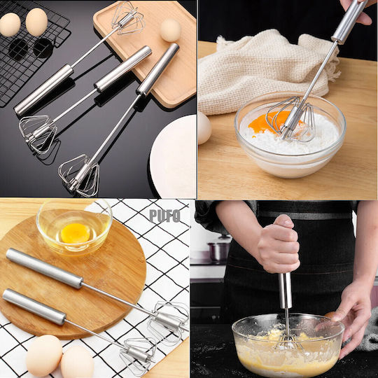 Semi-automatic Whisking Stick Pufo Made Stainless Steel Manual Operation Frothing Mixing 31 Cm