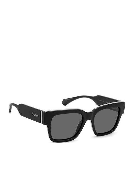 Polaroid Women's Sunglasses with Black Horn-Rimmed Frame and Grey Lenses PLD6198/S/X 807/M9