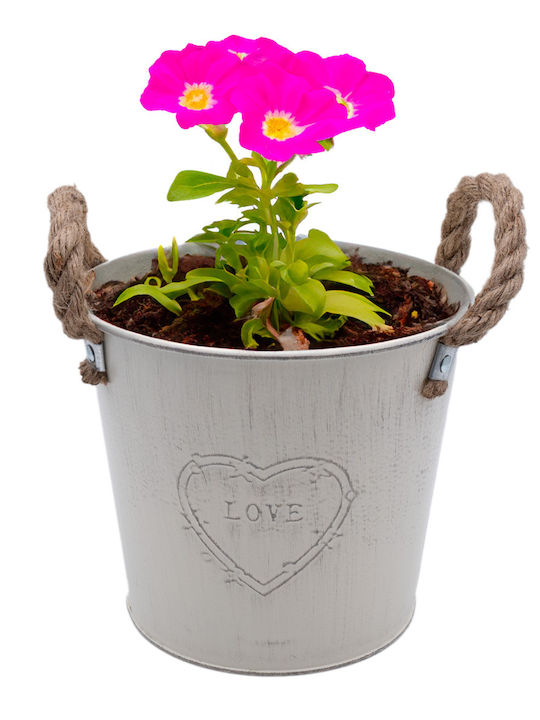 Uncle George Planter Metal Beige 13x13cm.