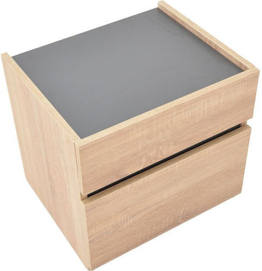 Nachttisch Comcie Holz Beige 50x42x45.5cm