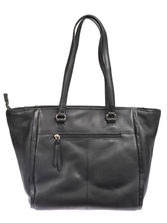 Leder Damentasche Schultertasche Schwarz