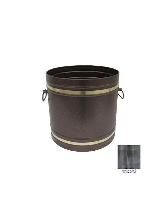 GTMED Metallic Basket Wood Storage Silver