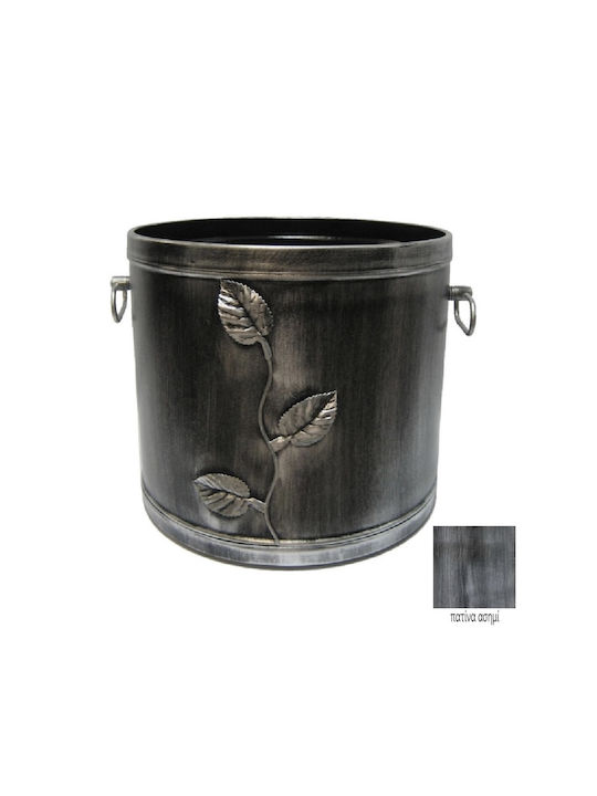 GTMED Metallic Basket Wood Storage Silver
