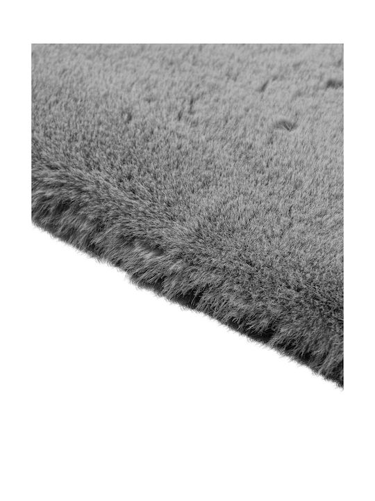 Madi Bound Anti-slip Rug Rectangular Furry Grey