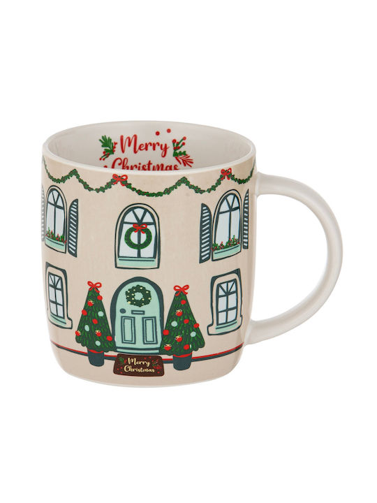 Ladelle Set Christmas Mugs Porcelain Beige L12xW8.8xD9.2cm. 2pcs