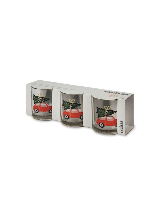 Excelsa Set Weihnachtliche Gläser Glas D7.5cm. 3Stück
