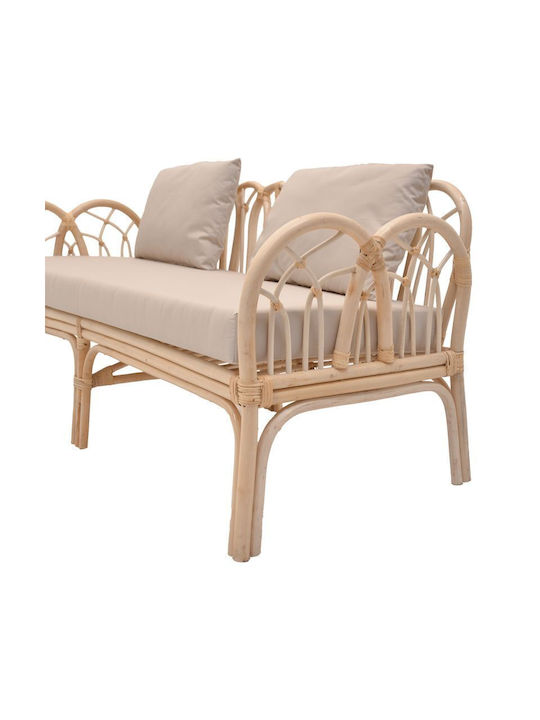Ytrone Bank Außenbereich Rattan mit Kissen 166x61.5x71cm