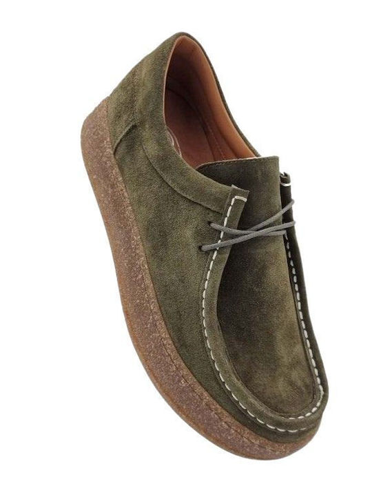 Safe Step Leather Women's Loafers in Green Color