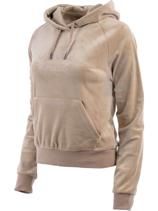 Cropped Women's Sweatshirt Hooded Beige
