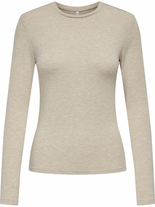 Women's Blouse Cotton Long Sleeve Beige