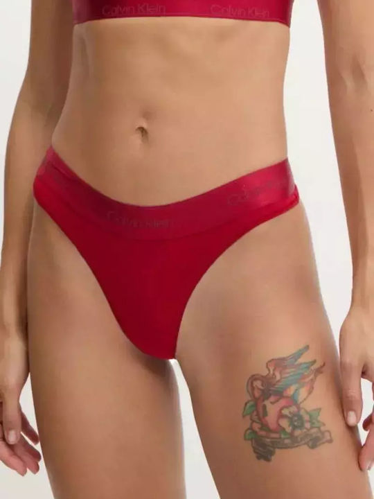 Calvin Klein Cotton Women's String Red