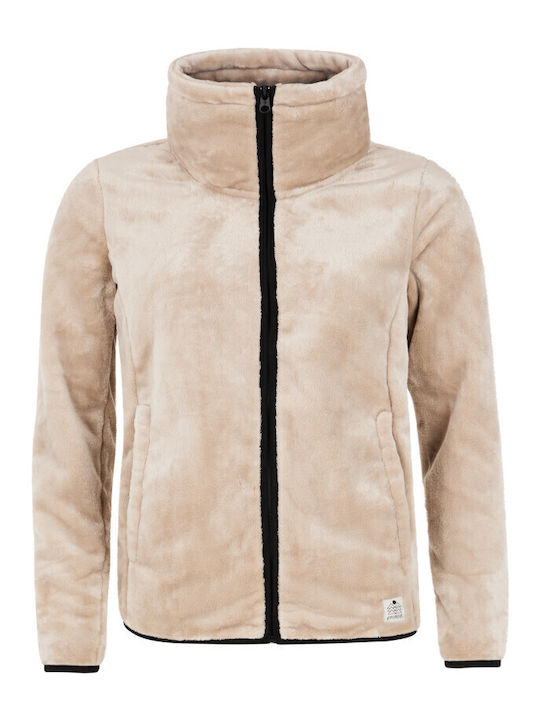 Fleece Γυναικεία Ζακέτα με Φερμουάρ Bamboobeige