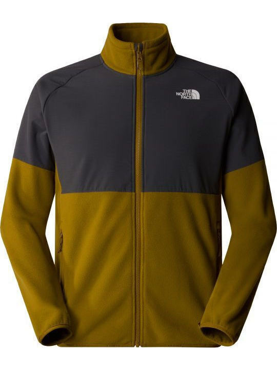 Glacier Men's Fleece Cardigan Moss Green-asphalt Grey
